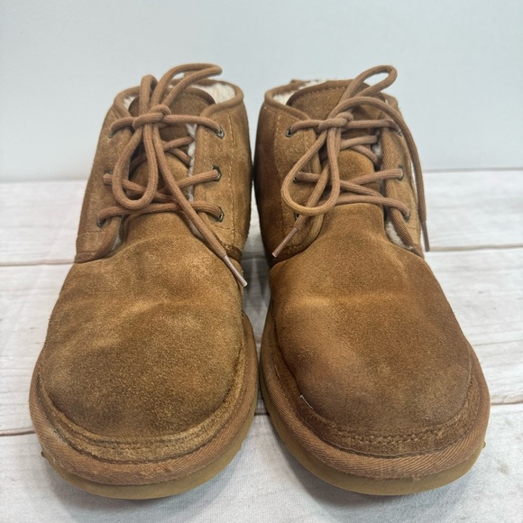 UGG Men’s Neumel Brown Suede Upcycled Shearling Wool Lined Chukka Boot Size 10 - Picture 5 of 13